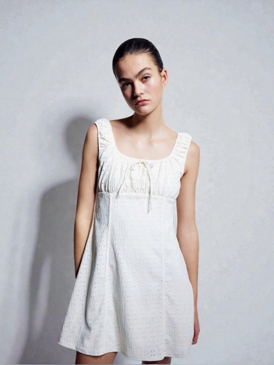 H&M Dresses & Skirts - NWT H&M Corset Style Summer Vacation Beach Mini Dress Cream White Women XS
